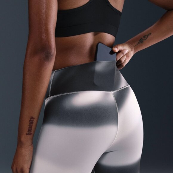 Nike Women's One Dri-FIT High-Waisted Blur 7/8 Leggings XS Off Noir NWT - Picture 6 of 8